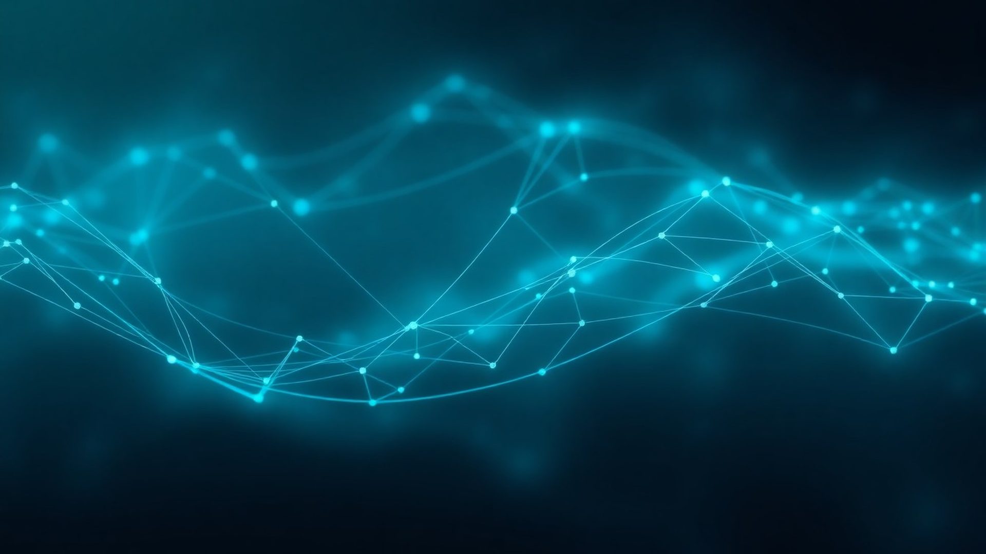 Abstrakte Visualisierung eines digitalen Netzwerks in Teal- und Slate-Tönen