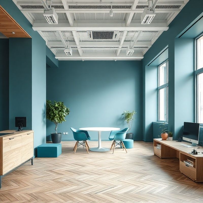 Modernes Leipziger Büro von Betakspark mit heller nordischer Beleuchtung